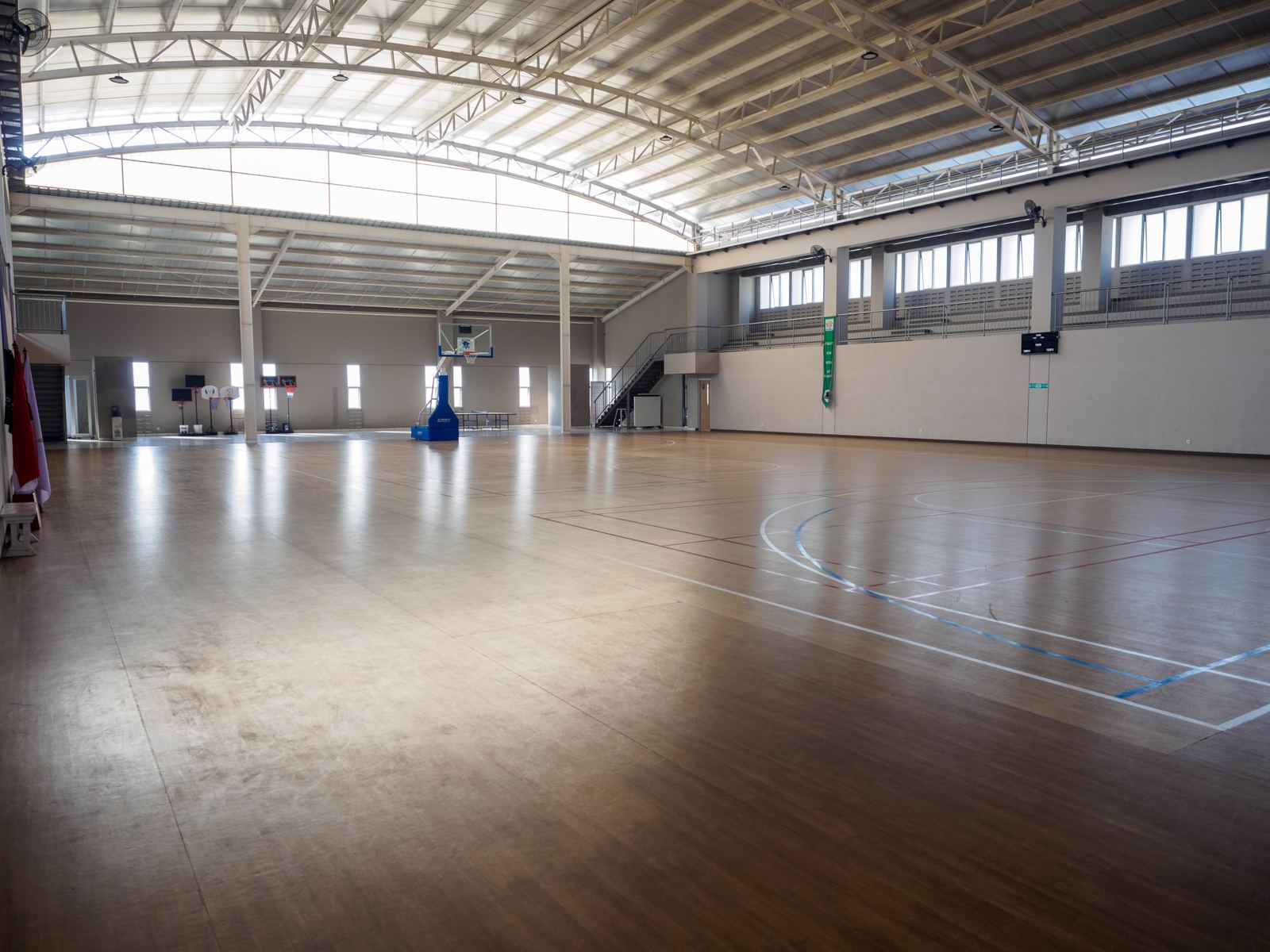 The school hall, with a sports court